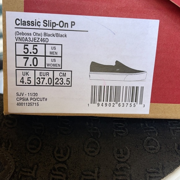 Vans Classic Slip-On Platforms Deboss Otw Black/Black WMNS - Picture 16 of 16